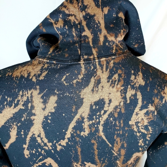 Bleached Black Hooded Sweatshirt - Picture 3 of 5